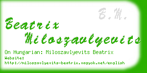 beatrix miloszavlyevits business card